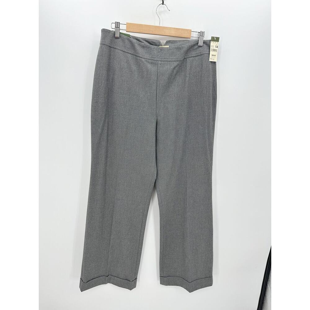 NWT Eddie Bauer‎ Bremerton Fit Gray Wide Leg Trousers Dress Pants Womens Size 14